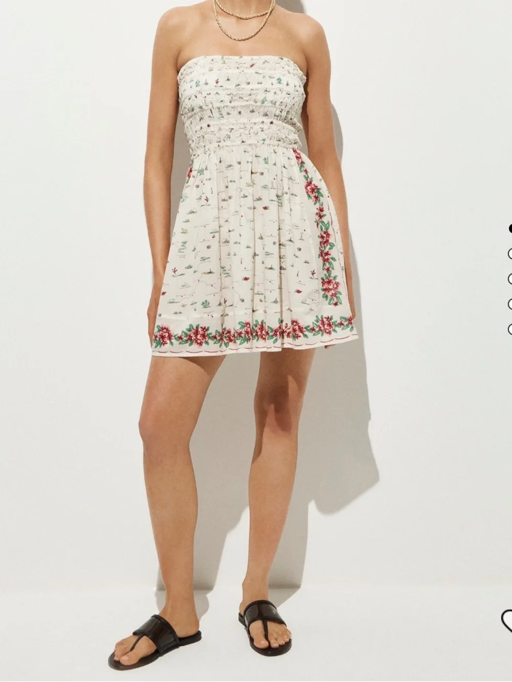 New J. Crew Smocked Map Print Cotton Voile Dress